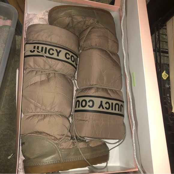 #1224 A2DD Juicy Couture Moon Snow Boots Used with box Sz10 khaki - Picture 11 of 12